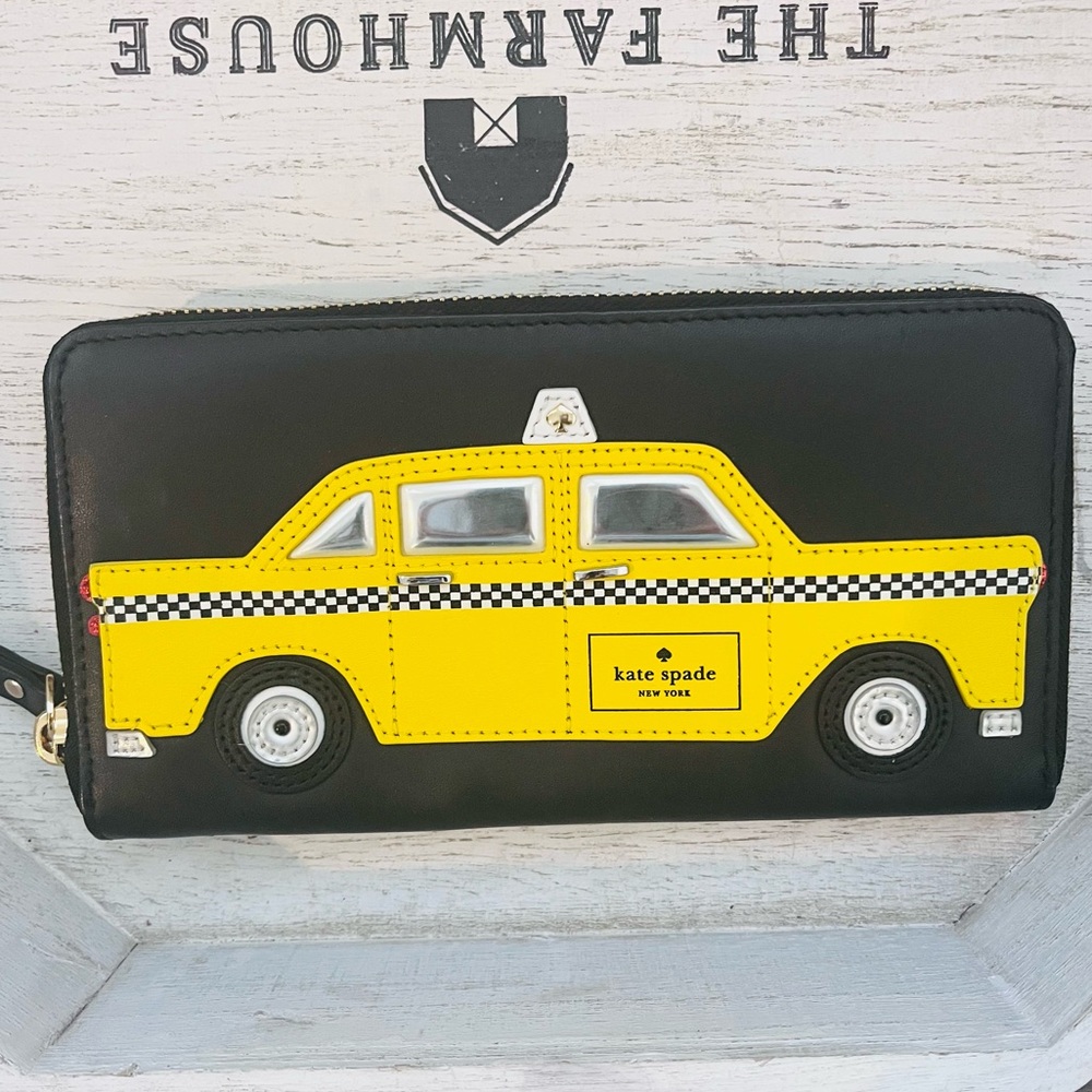 Kate Spade New York Taxi Black Leather Zip Wallet
